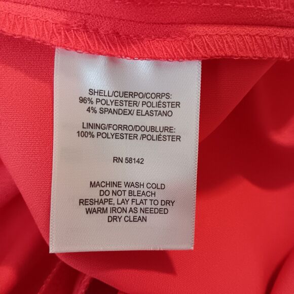 NWT Ivy + Blu Coral Pink Sheath Dress US 14 Ruched Neck Cap Sleeve Work/Cocktail - Picture 11 of 12